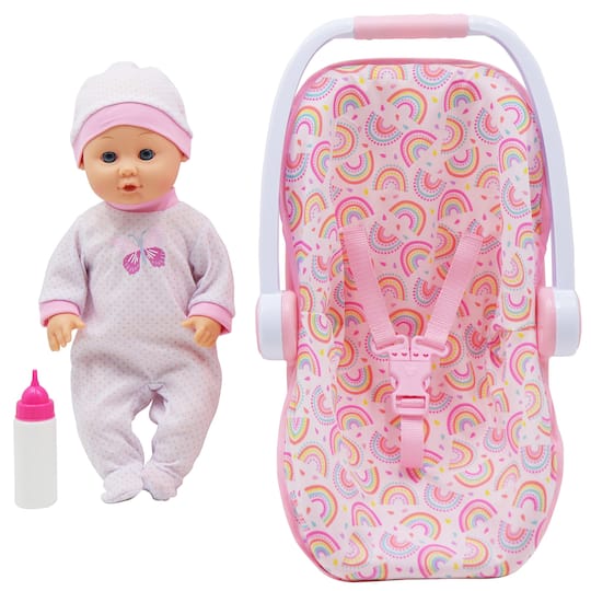 Dream Collection 16&#x22; Baby Doll with Toy Carrier